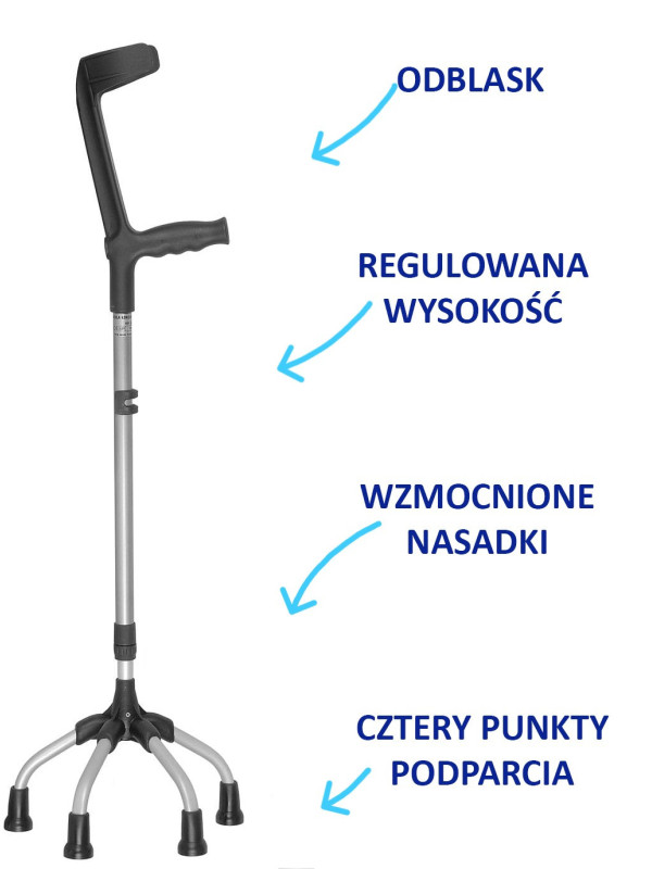 Czwórnóg z uchwytem kuli ortopedycznej 16/MR.KŁ.04 Mikirad