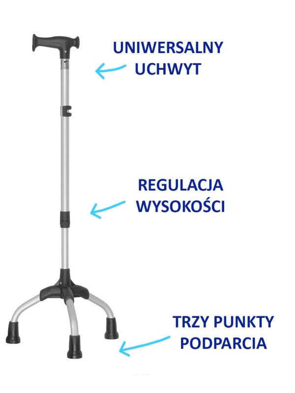 Trójnóg z uchwytem laski inwalidzkiej uniwersalnej 15/MR.LU Mikirad