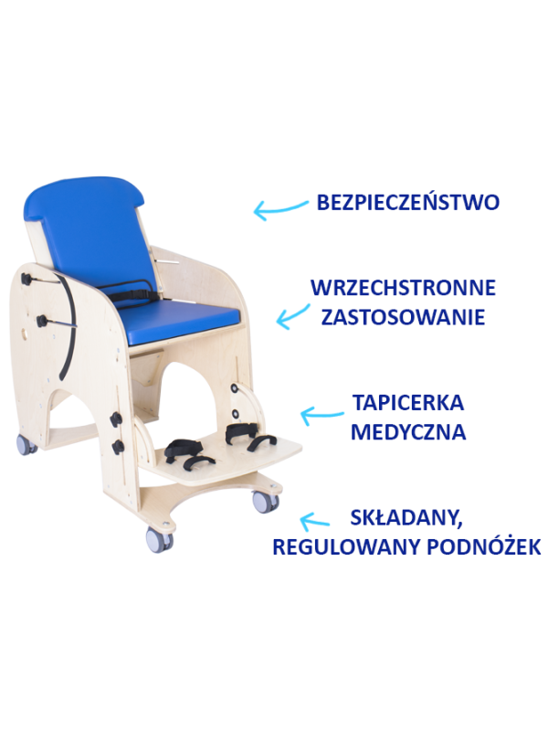 Fotelik Rehabilitacyjny SŁONIK Akces Med– Wsparcie w Wstępnej Pionizacji