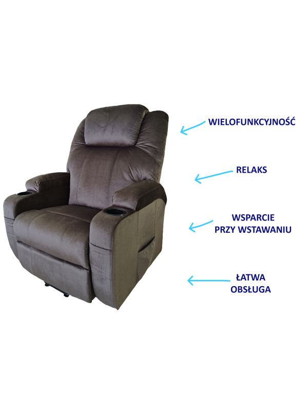 Elektryczny fotel dla osób starszych z funkcją relaksacyjną AT56251 Antar