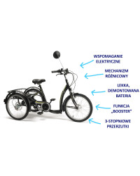 FREEDOM-E Elektryczny Rower Rehabilitacyjny Trójkołowy dla Młodzieży i Dorosłych Vermeiren