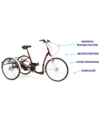 Rower Rehabilitacyjny Trójkołowy LAGOON dla Dorosłych Vermeiren