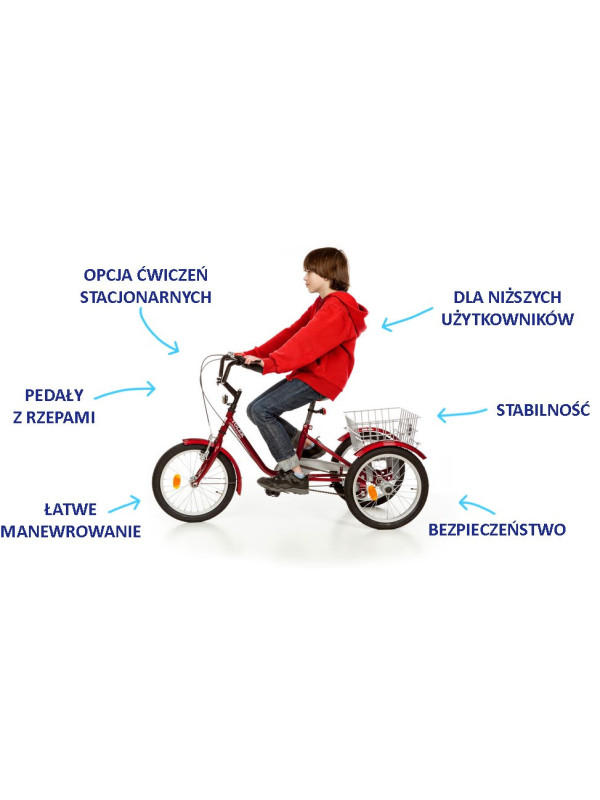 Rower trójkołowy TOLEK 16” – kompaktowy, stabilny, bezpieczny