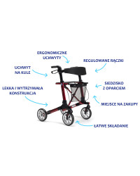 Lekki i wytrzymały balkonik aluminiowy Quadri Light Vermeiren