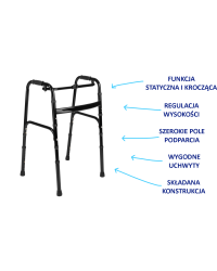 Balkonik Dwufunkcyjny Podwójnie Składany FOLDY Timago – Aluminiowa Rama, Regulowana Wysokość i Łatwy Transport