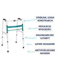 Składany balkonik statyczny z regulacją wysokości Hugo Timago