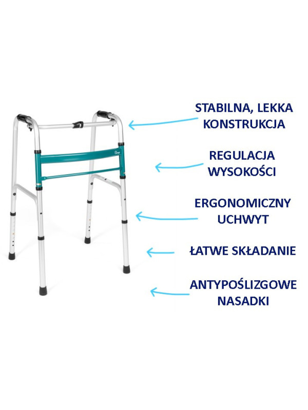 Składany balkonik statyczny z regulacją wysokości Hugo Timago