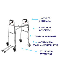 Balkonik Czterokołowy z Hamulcami JMC-C 3223 Timago  – Stabilność, Bezpieczeństwo i Komfort Chodzenia