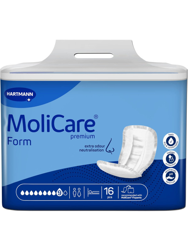 Pieluchy anatomiczne MoliCare® Premium Form 9 kropli – maksymalna chłonność na ciężkie nietrzymanie moczu (NTM)