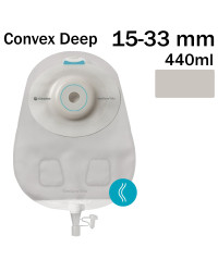168560 Worek Urostomijny Jednoczęściowy SenSura Mio Convex Deep Maxi 15-33mm 440ml Neutralny Szary