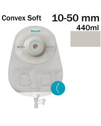 136780 Worek Urostomijny Jednoczęściowy SenSura Mio Convex Soft Maxi 10-50 mm Neutralny szary
