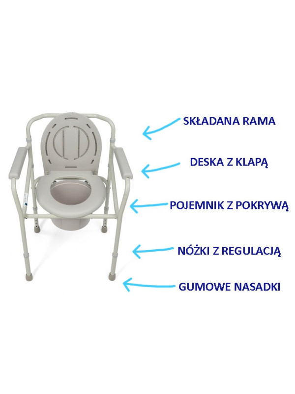 Krzesło toaletowe składane TGR-R KT 023B Timago – Praktyczne i kompaktowe rozwiązanie do opieki domowej