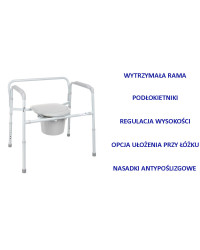 MAXIMUS Timago - Składane krzesło toaletowe bariatryczne 3w1 dla osób o większej wadze