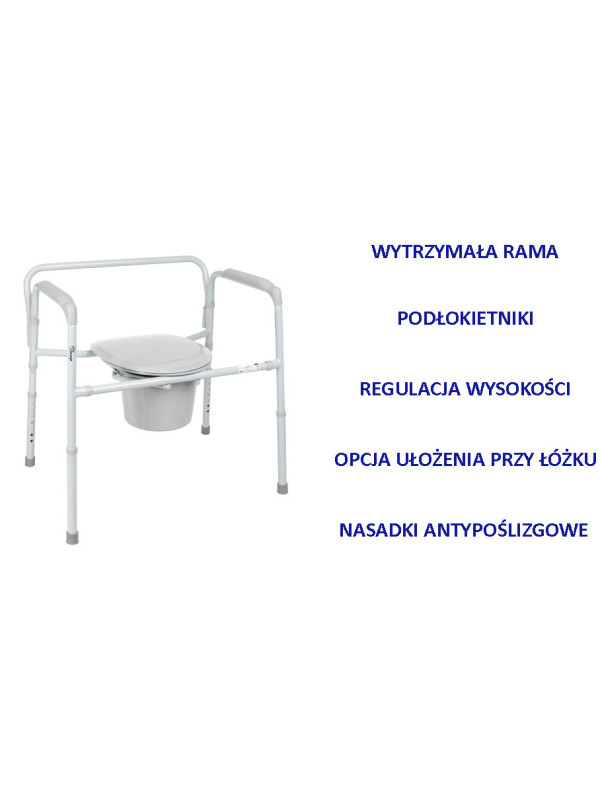 MAXIMUS Timago - Składane krzesło toaletowe bariatryczne 3w1 dla osób o większej wadze