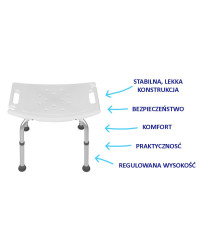 Taboret prysznicowy TGR-R KP 340L Timago – Stabilność i wygoda podczas codziennej higieny