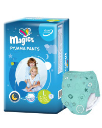 Magics Pyjama Pants 27–57 kg – chłonne majtki nocne dla dzieci 8–15 lat i szczupłych osób dorosłych