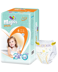 Magics Pants 6 (15+ kg) – majtki chłonne dla dzieci, idealne na noc i dzień, do nauki nocnika