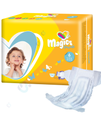 Magics EasySoft 6 – pieluchomajtki dla dzieci 16–30 kg, idealne na noc i na dzień bez lateksu i zapachu