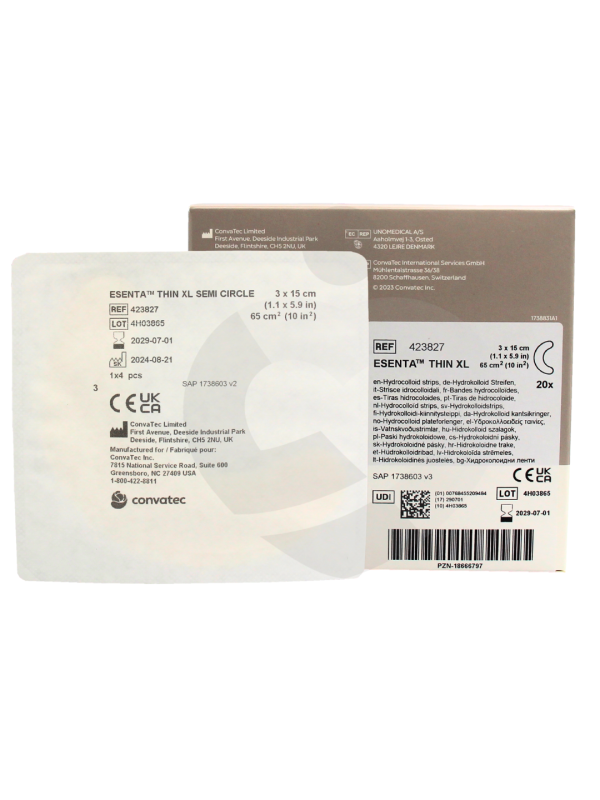 423827 Pasek hydrokoloidowy ESENTA™ Convatec XL 3x15 cm – do sprzętu stomijnego, wodoodporny