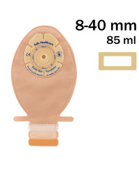 CFN8 Worek stomijny dla noworodków i niemowląt Confidence® Comfort z elastyczną płytką – 1-częściowy, beżowy (8–40 mm), 85 ml