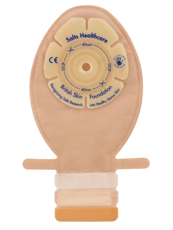 CFN8 Worek stomijny dla noworodków i niemowląt Confidence® Comfort z elastyczną płytką – 1-częściowy, beżowy (8–40 mm), 85 ml