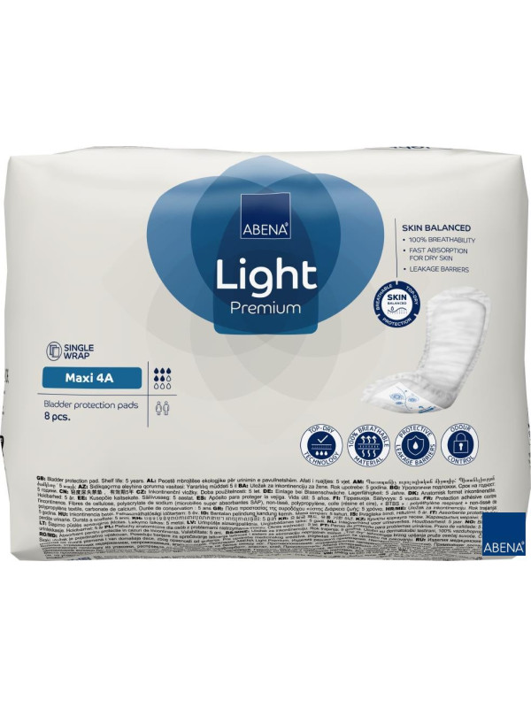 Wkładki higieniczne urologiczne Abena Light Maxi 4A, 5 kropel Unisex Z lekkim i umiarkowanym nietrzymaniem moczu