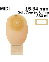 981-34 Worek Stomijny NovaLife1 Open Soft Convex 15-34 mm 350 ml Convex 6 mm Otwarty Beż z Okienkiem  Dansac