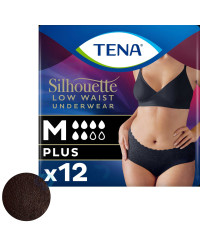 TENA Silhouette Plus Noir 6K – Niewidoczna czarna bielizna chłonna dla kobiet na nietrzymanie moczu