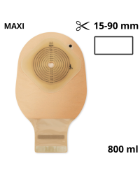 816-15 Worek Stomijny Nova1 FoldUp MAXI 15-90 mm 800 ml Otwarty Przeroczyste Dansac