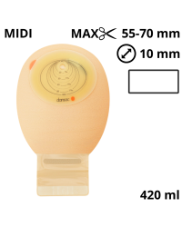 9242-10 Worek stomijny otwarty Dansac NovaLife1 Midi przeźroczysty 10–55/70 mm 420 ml – jednoczęściowy