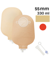 1217-55 Worek urostomijny Dansac Nova 2 Uro, 330 ml, 55 mm, dwuczęściowy, beżowy