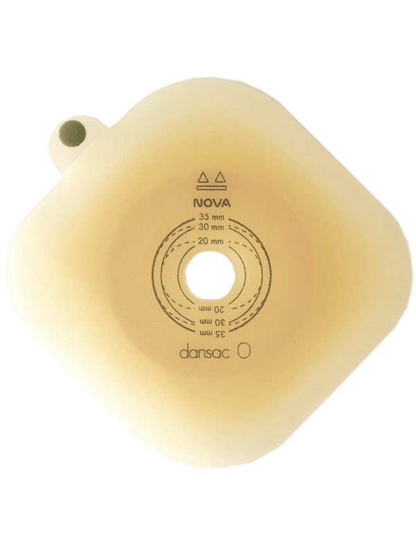 1143-15 Dansac Nova2 – płaska płytka stomijna 43 mm, hydrokoloidowa, do worków Nova 2 i NovaLife 2