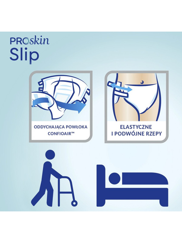 TENA Slip Plus ProSkin Pieluchomajtki Na Rzep Dla Dorosłych na Średnie Nietrzymanie Moczu 6/8 kropli