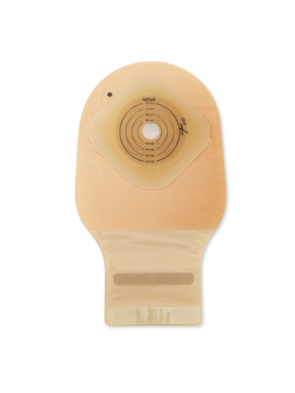 825-15 Jednoczęściowy worek stomijny Dansac Nova1 FoldUp, beżowy, z filtrem węglowym, 15–50 mm, 290 ml