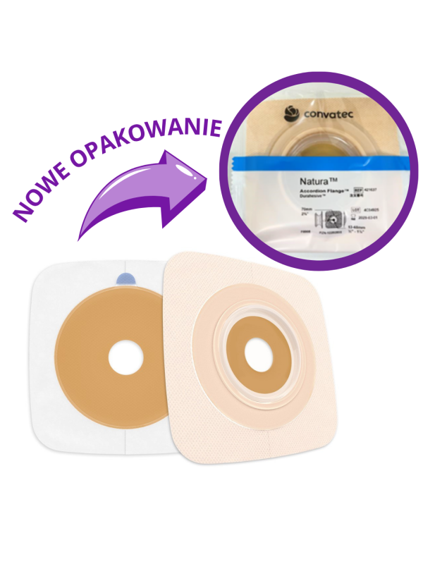 421032 Płytka Stomijna ConvaTec Natura Stomahesive Plastyczna Akordeonowa  70 mm