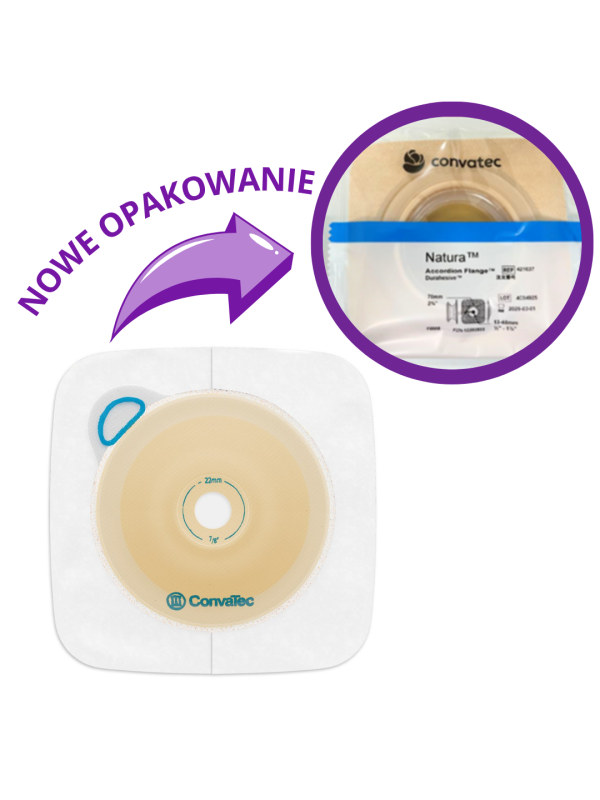 421633 Płytka Stomijna ConvaTec Natura® Durahesive® płytka z convex Akordeonowa 45mm