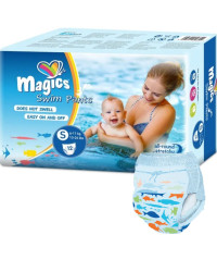 Pieluchy kąpielowe dla niemowląt do pływania 6–11 kg MAGICS Swimpants S