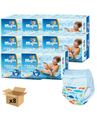 Pieluchy kąpielowe dla niemowląt do pływania 6–11 kg MAGICS Swimpants S