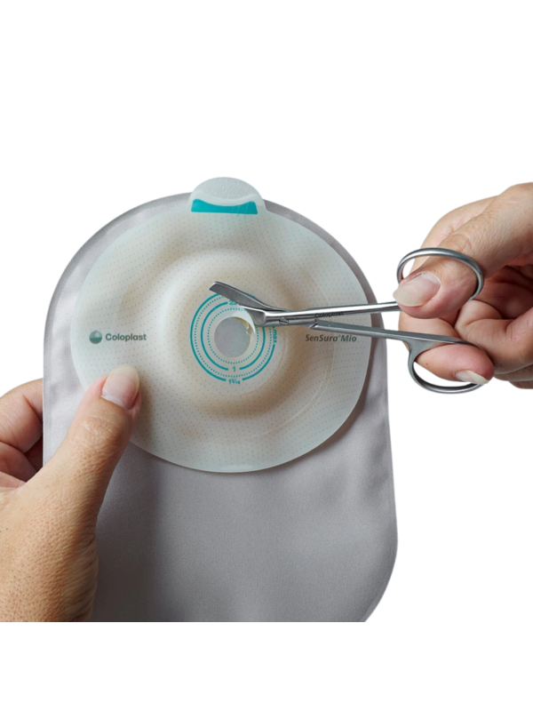 164460 Worek 1-cz Sensura Mio Convex Deep 15-33mm 490ml Szary z Okienkiem Otwarty Coloplast