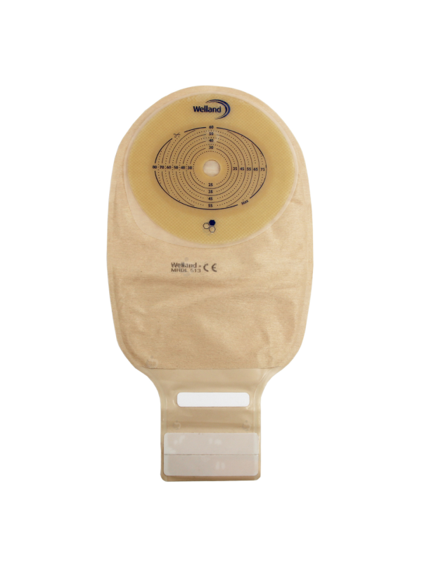 XMHDL513 Worek Jednoczęściowy Aurum  Drainable 13/60-80mm Maxi Welland Z Miodem Manuka Beż z Okienkiem Otwarty