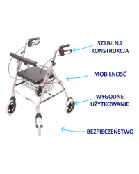 Podpórka rehabilitacyjna na kółkach Wheelie Eco BME 882