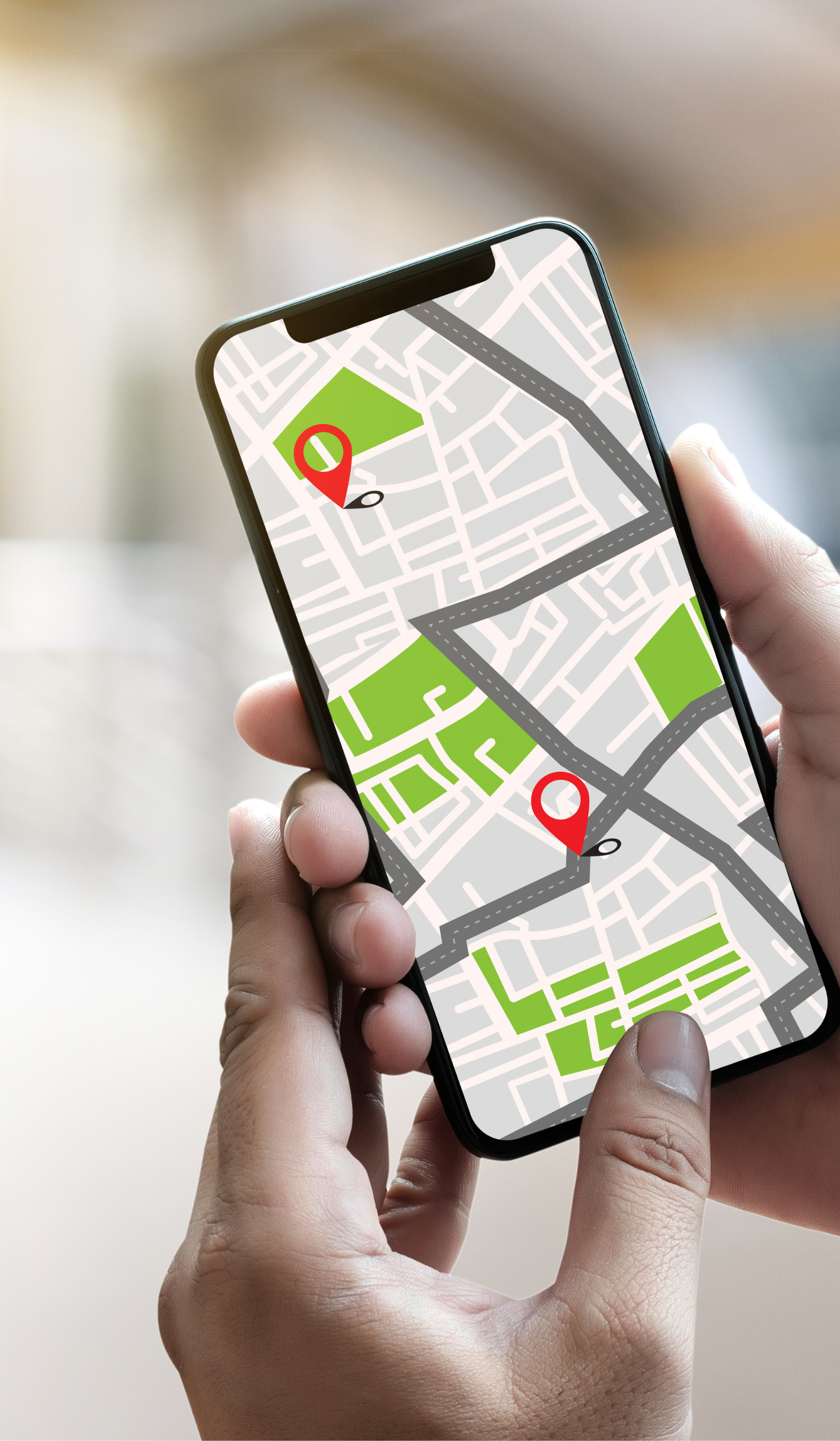 Grafika ilustrująca planowanie etapów podróży przez stomika – mapa